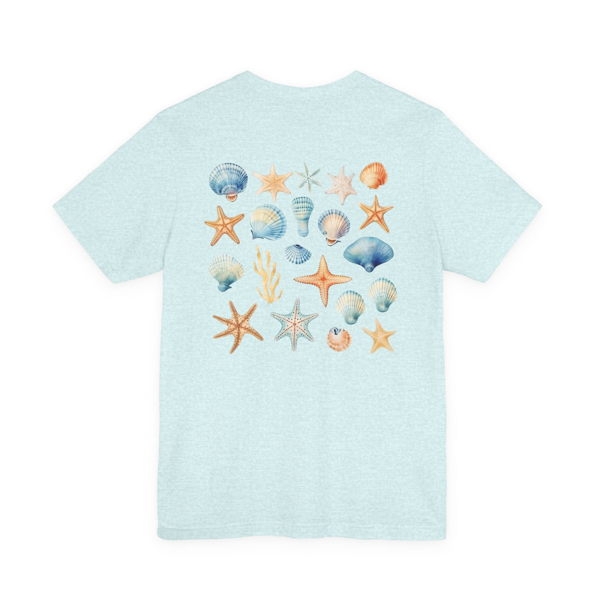 Sea Shells & Starfish T-Shirt Coastal Beach Graphic Tee - Etna Gift