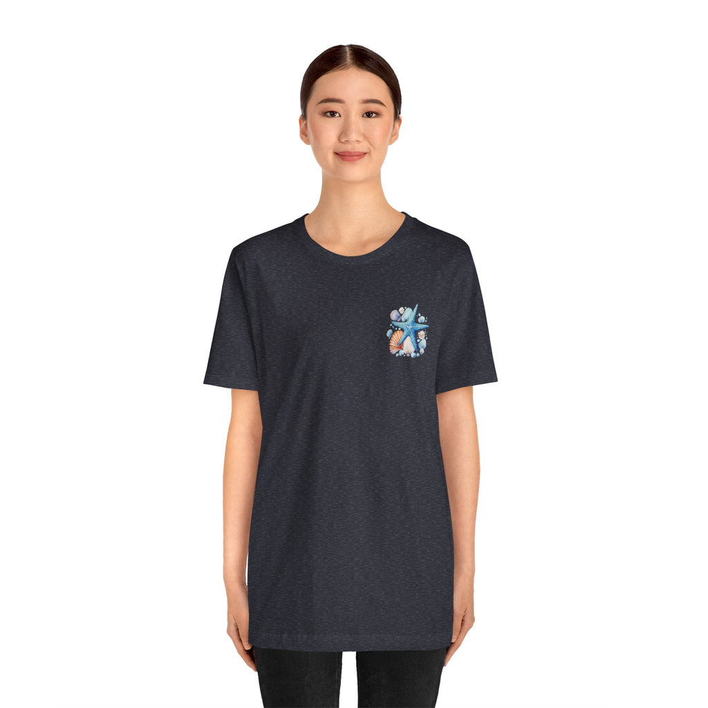 Sea Shells & Starfish T-Shirt Coastal Beach Graphic Tee - Etna Gift