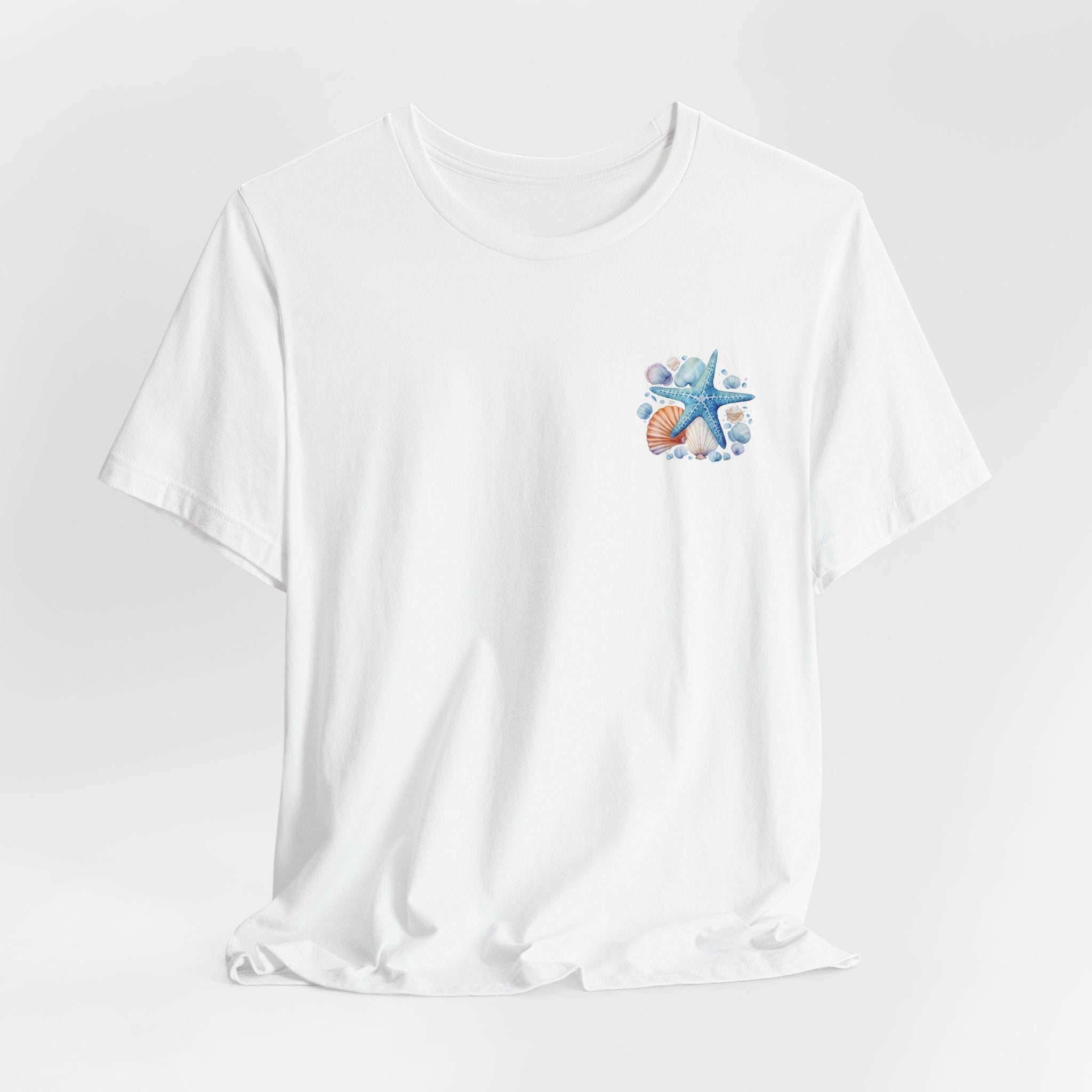 Sea Shells & Starfish T-Shirt Coastal Beach Graphic Tee - Etna Gift
