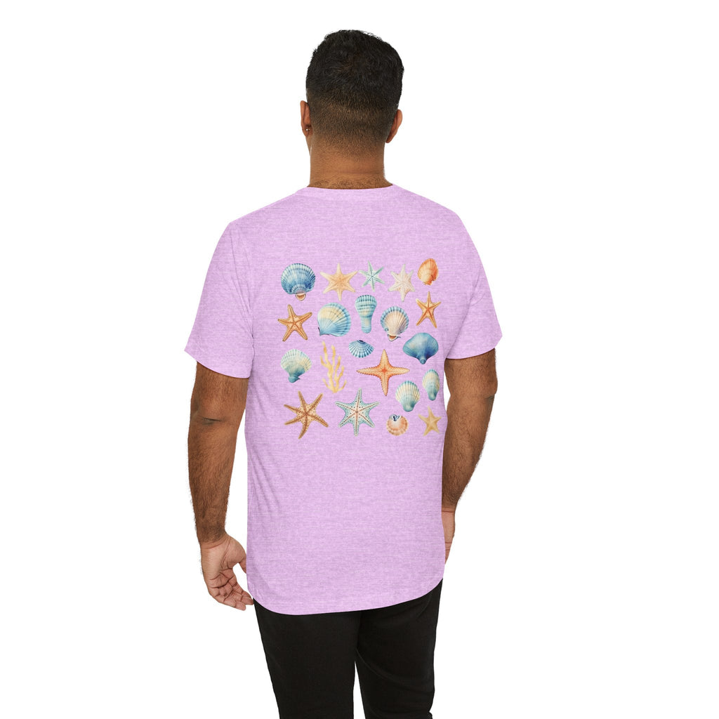 Sea Shells & Starfish T-Shirt Coastal Beach Graphic Tee - Etna Gift