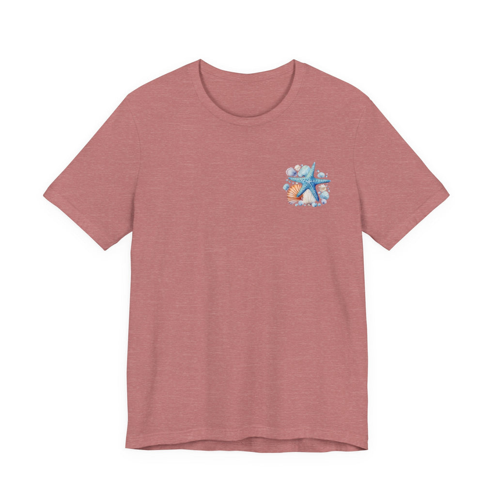 Sea Shells & Starfish T-Shirt Coastal Beach Graphic Tee - Etna Gift