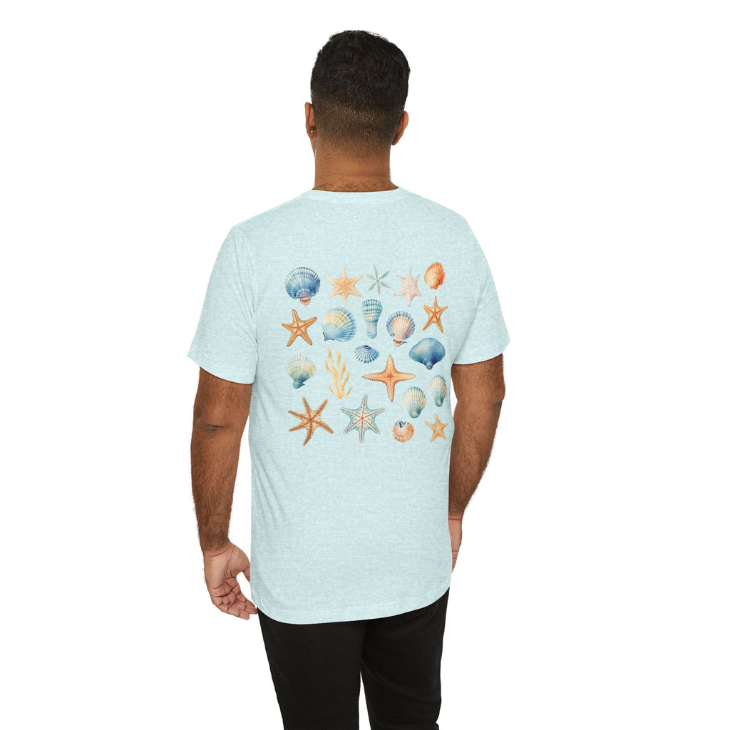Sea Shells & Starfish T-Shirt Coastal Beach Graphic Tee - Etna Gift