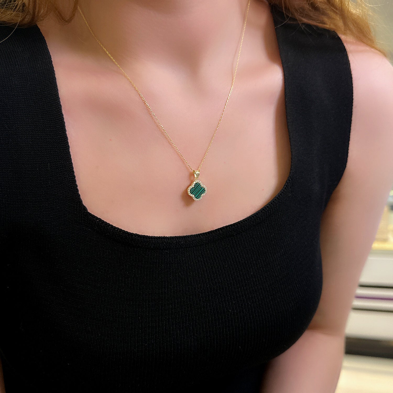 Shamrock women's necklace 925 sterling silver luck necklace - Etna Gift