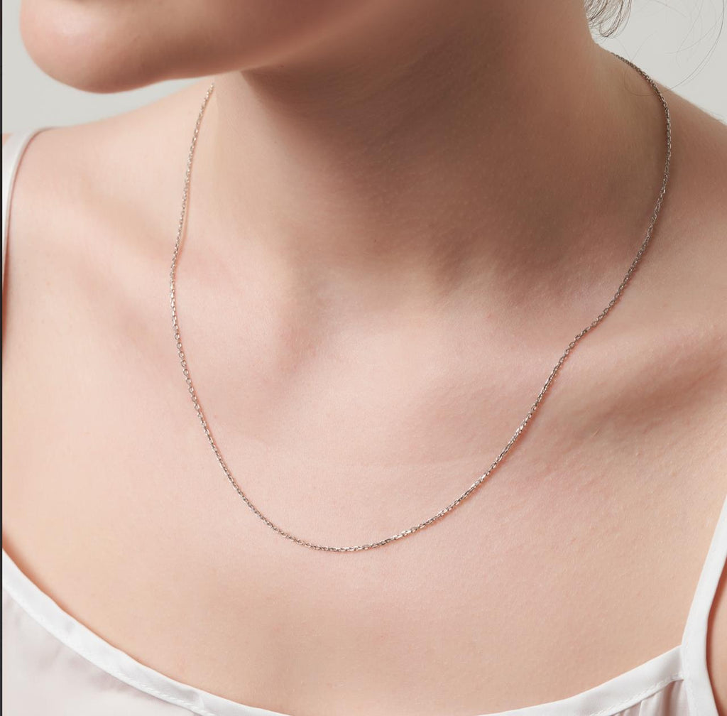 Silver chain necklace with 925 sterling silver plating - Etna Gift