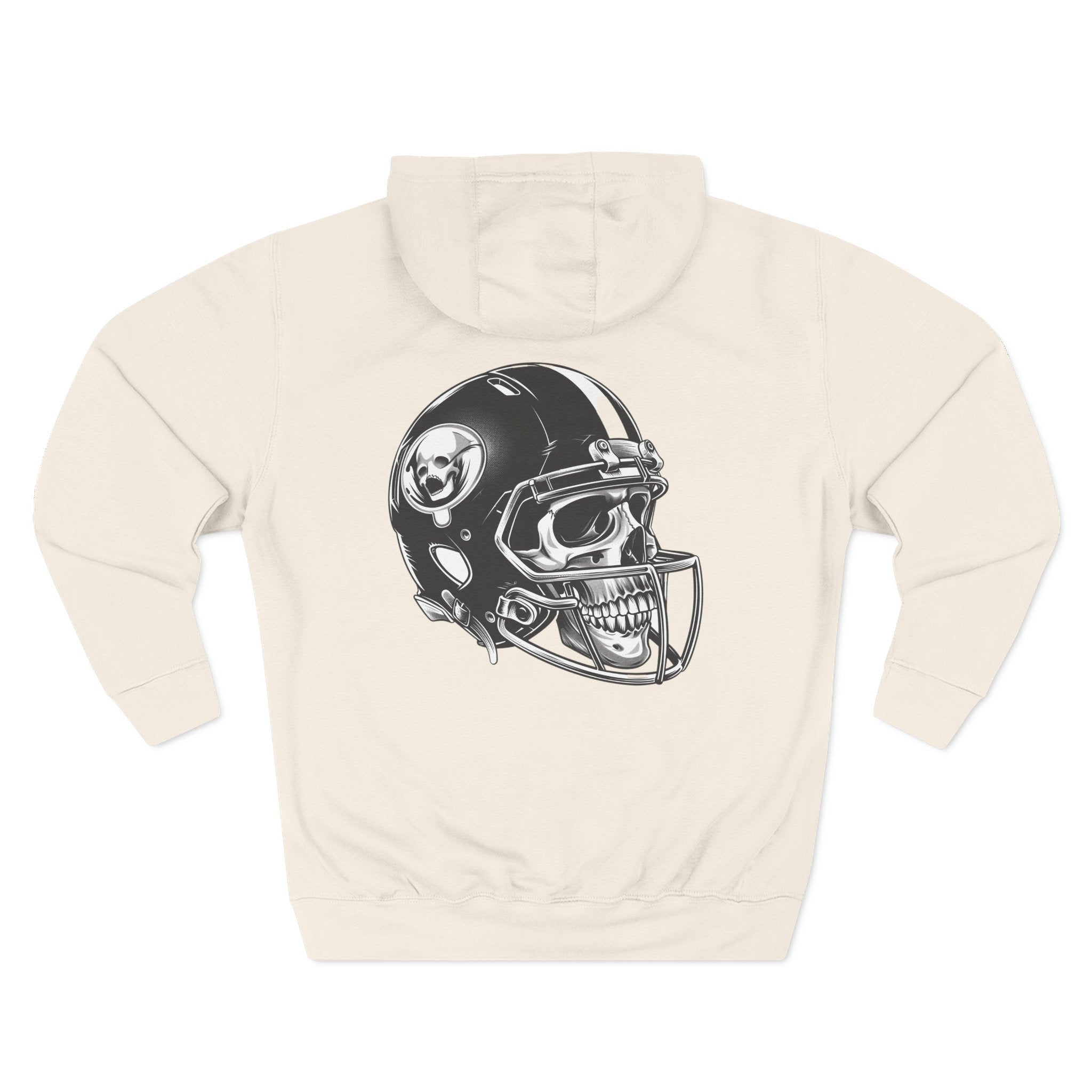 Skull Football Helmet Hoodie Men's Athletic Fleece Pullover - Etna Gift