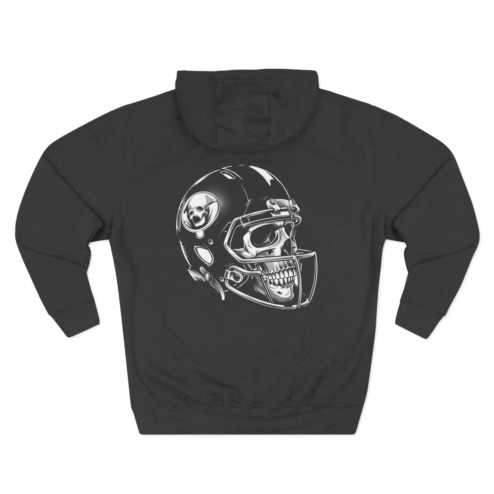 Skull Football Helmet Hoodie Men's Athletic Fleece Pullover - Etna Gift