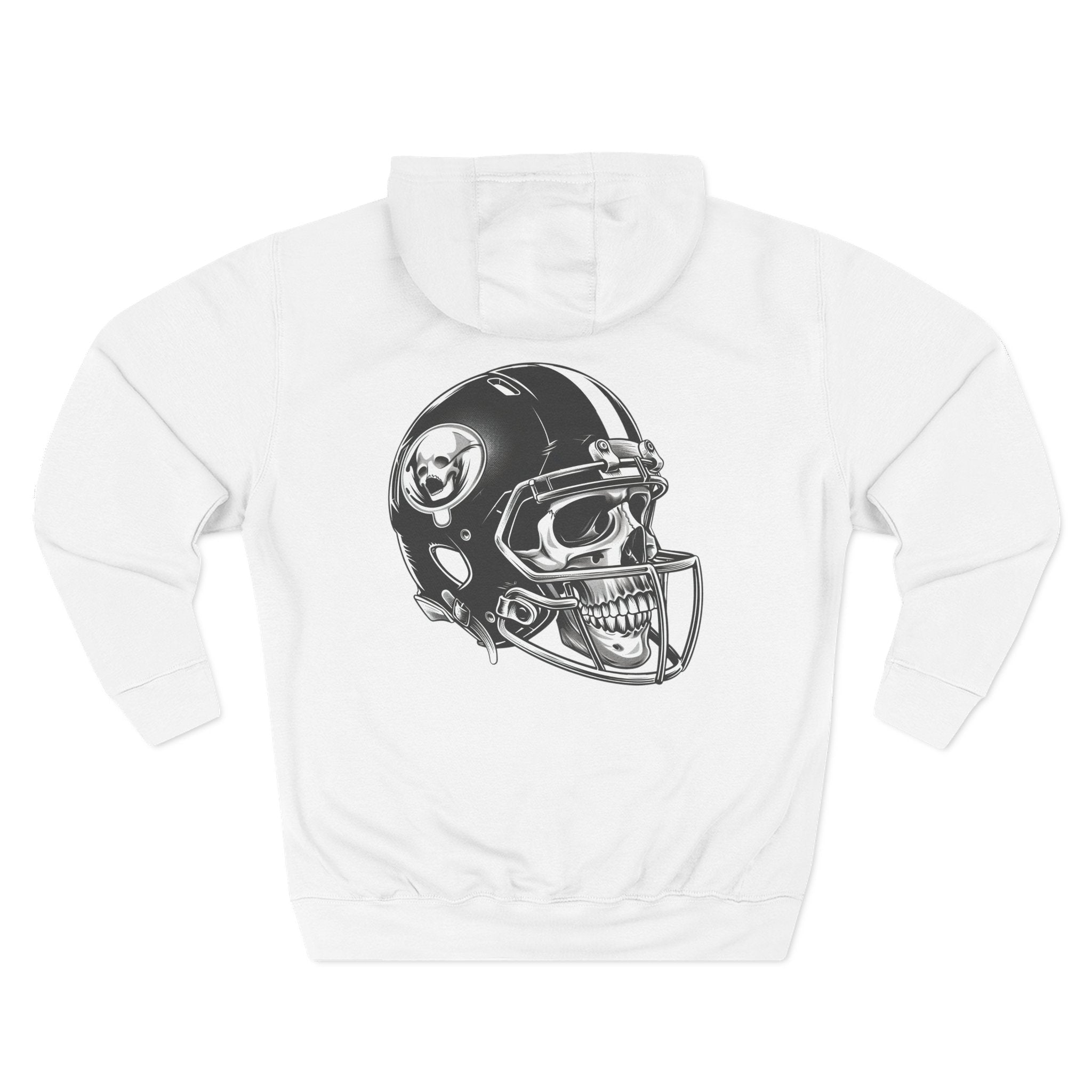 Skull Football Helmet Hoodie Men's Athletic Fleece Pullover - Etna Gift