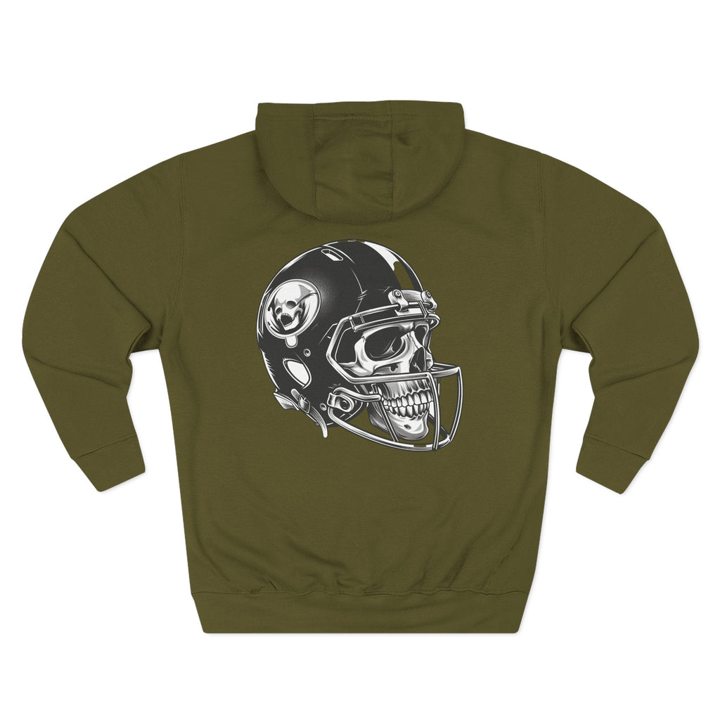 Skull Football Helmet Hoodie Men's Athletic Fleece Pullover - Etna Gift