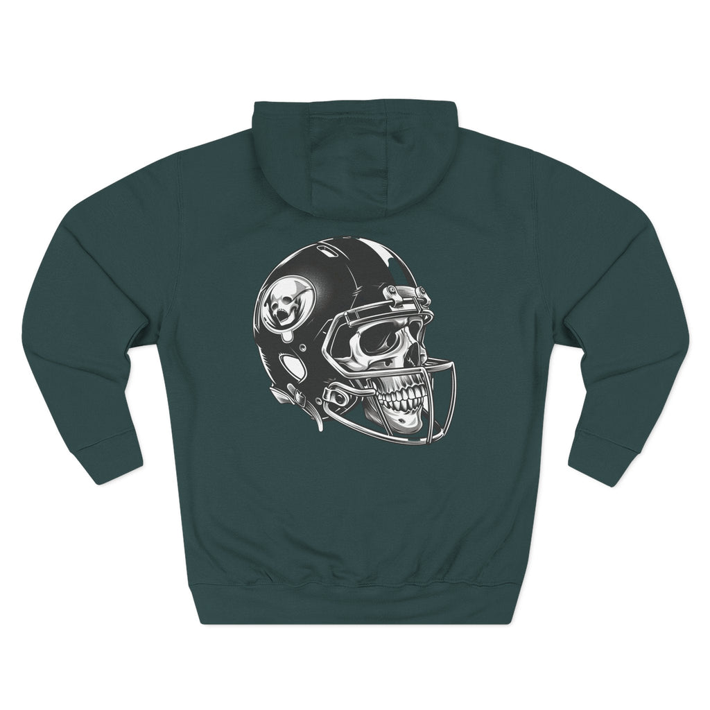 Skull Football Helmet Hoodie Men's Athletic Fleece Pullover - Etna Gift