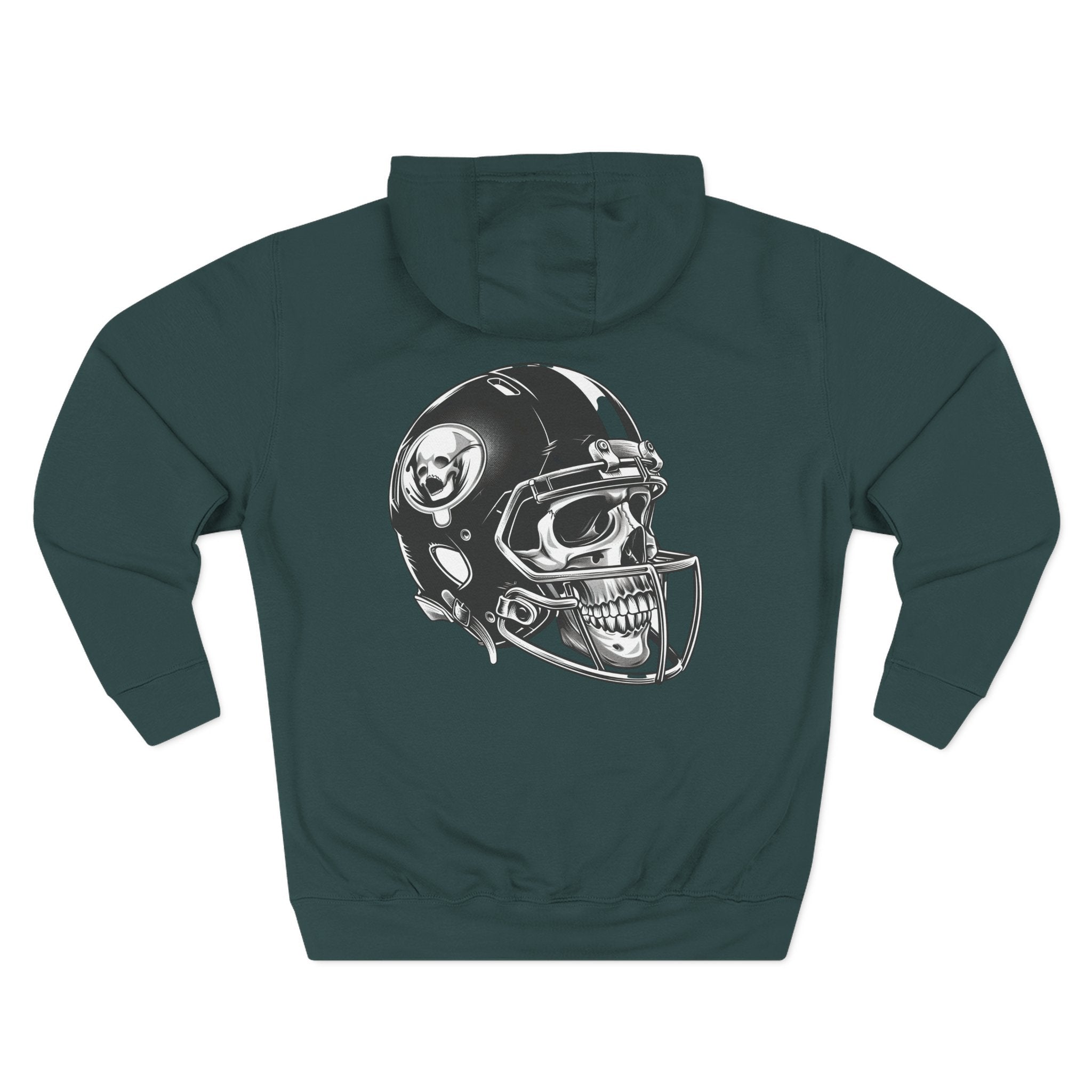 Skull Football Helmet Hoodie Men's Athletic Fleece Pullover - Etna Gift