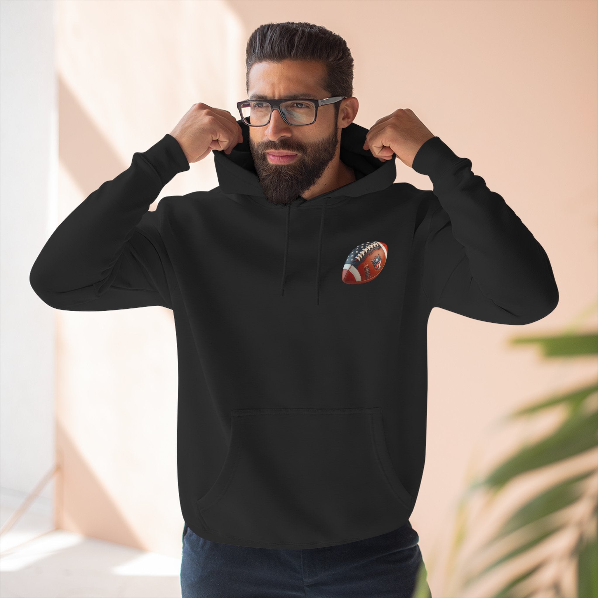 Skull Football Helmet Hoodie Men's Athletic Fleece Pullover - Etna Gift