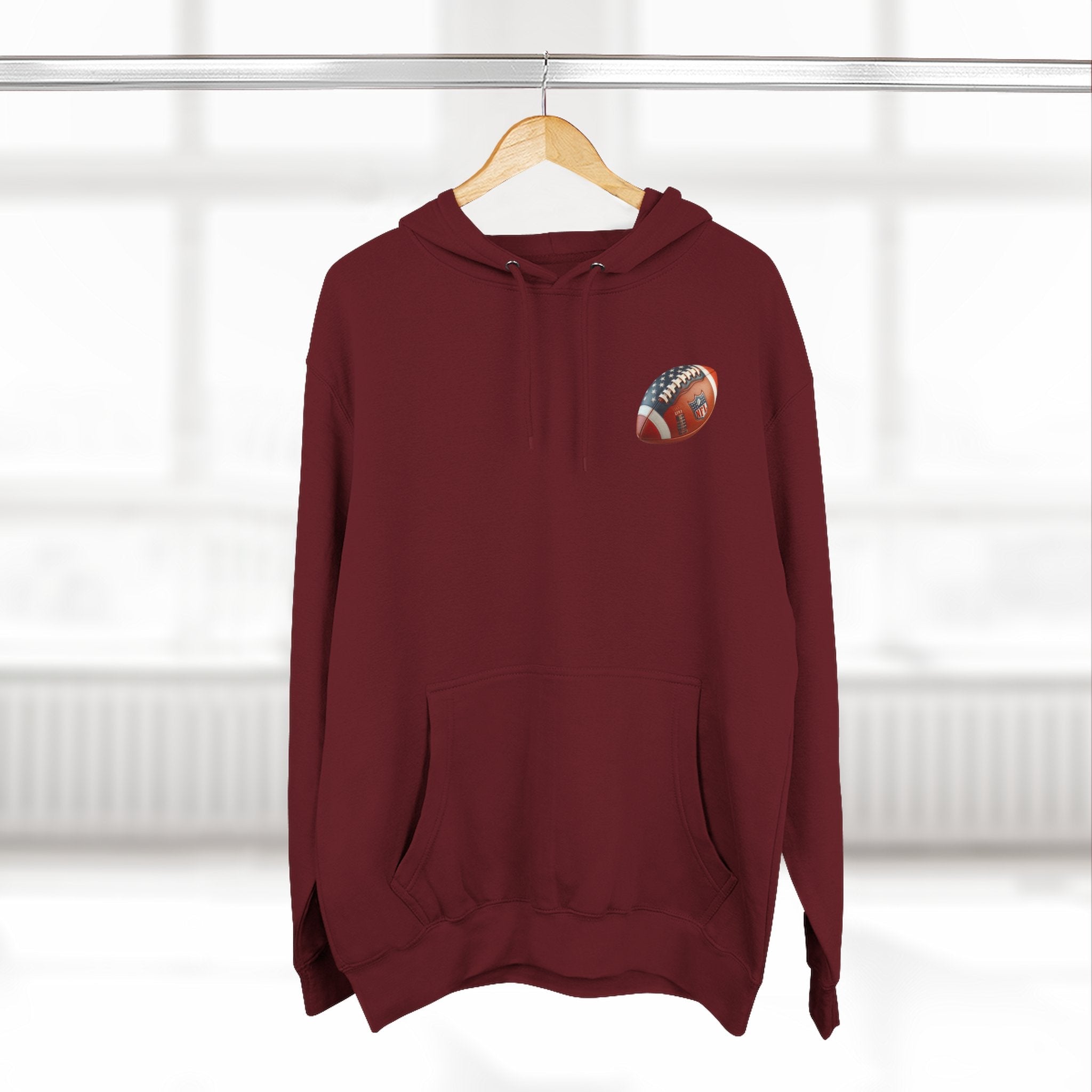Skull Football Helmet Hoodie Men's Athletic Fleece Pullover - Etna Gift