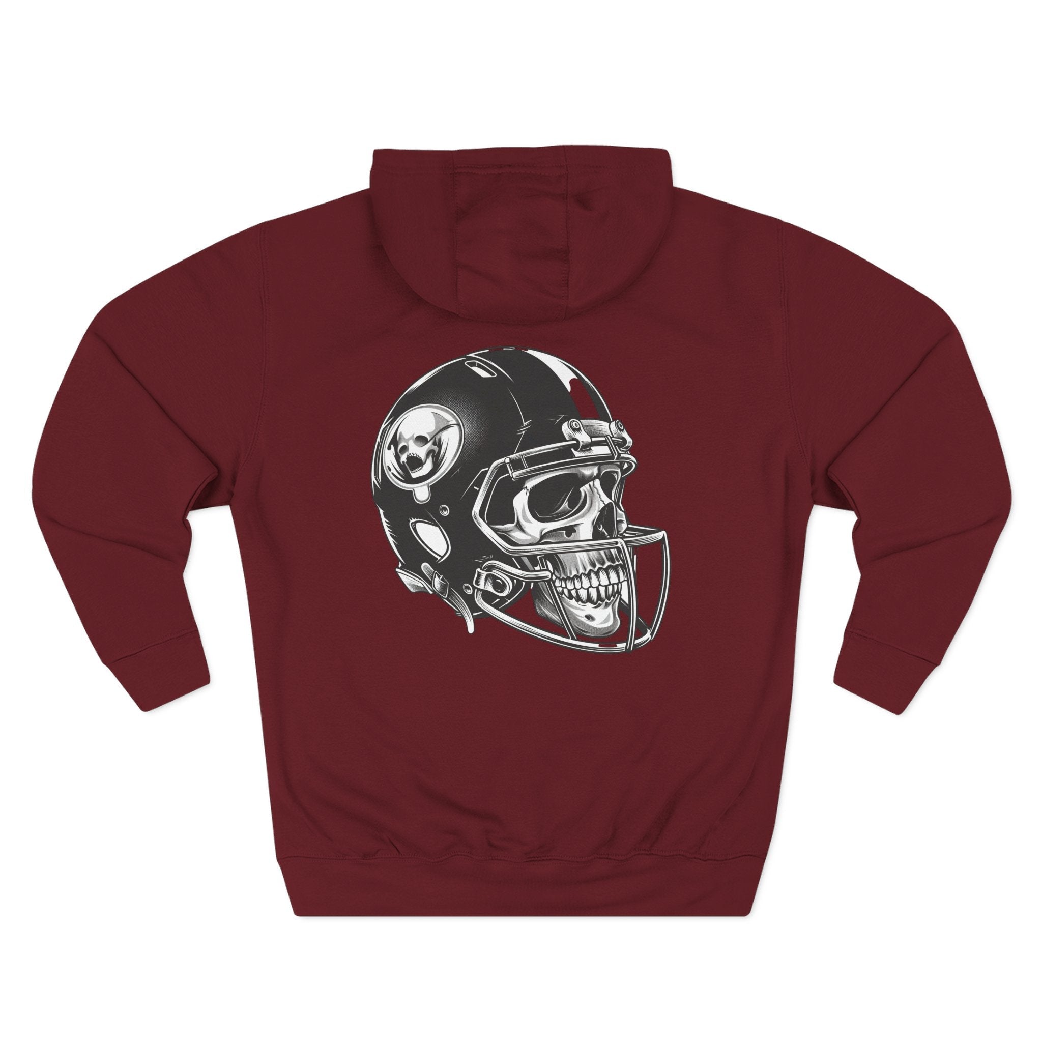 Skull Football Helmet Hoodie Men's Athletic Fleece Pullover - Etna Gift