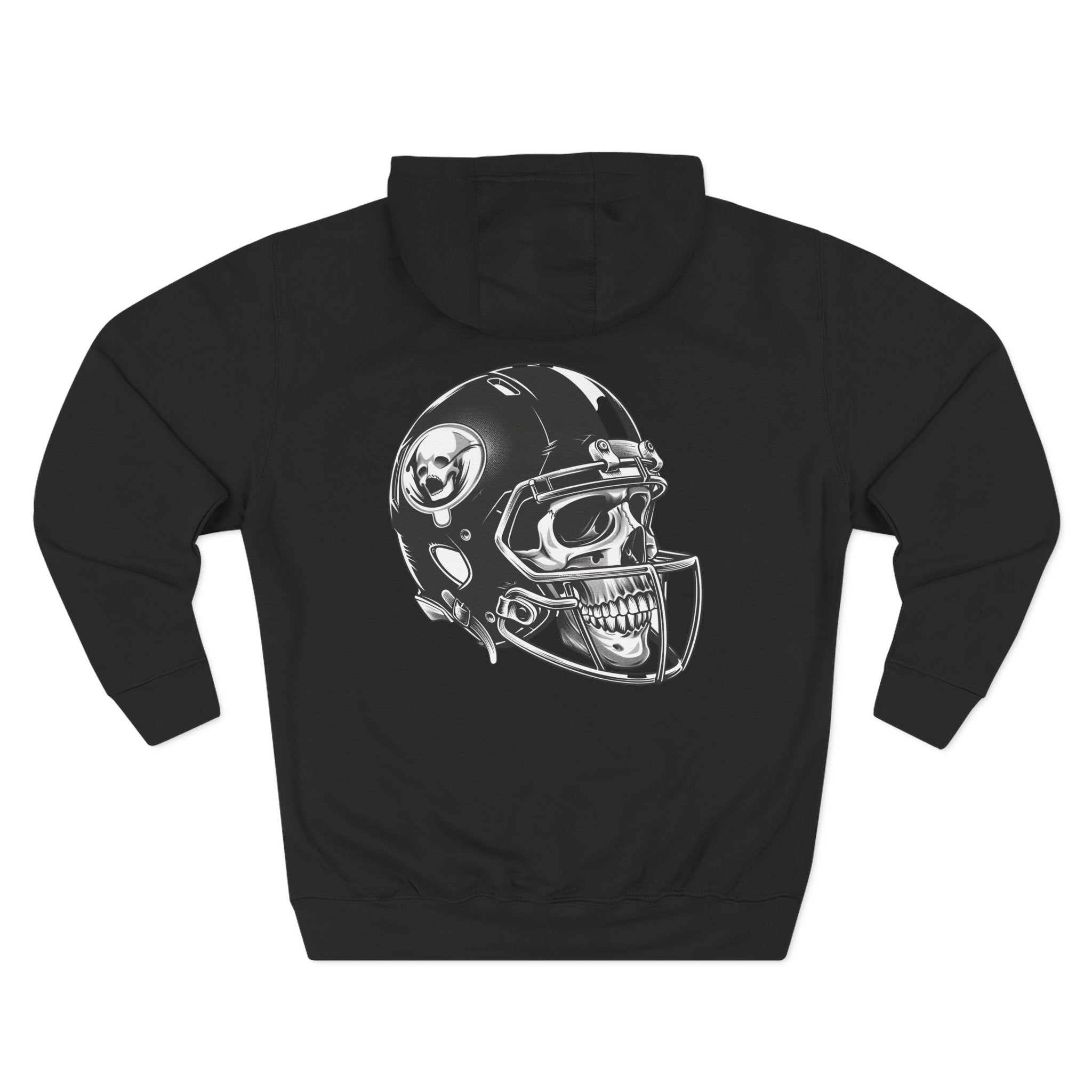 Skull Football Helmet Hoodie Men's Athletic Fleece Pullover - Etna Gift