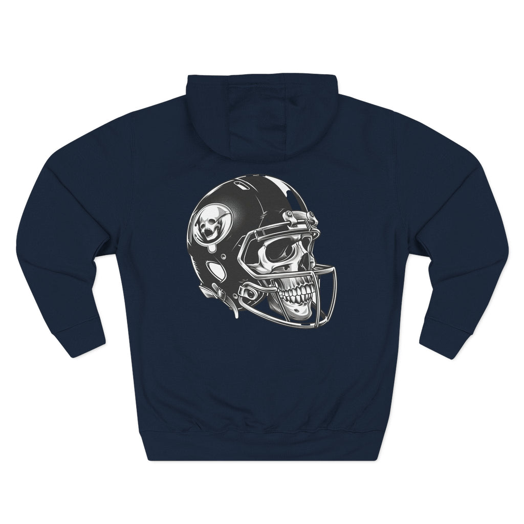 Skull Football Helmet Hoodie Men's Athletic Fleece Pullover - Etna Gift