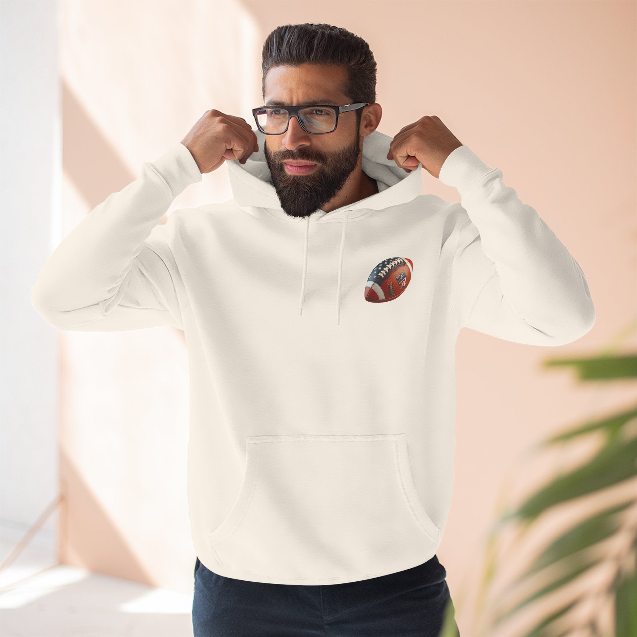 Skull Football Helmet Hoodie Men's Athletic Fleece Pullover - Etna Gift