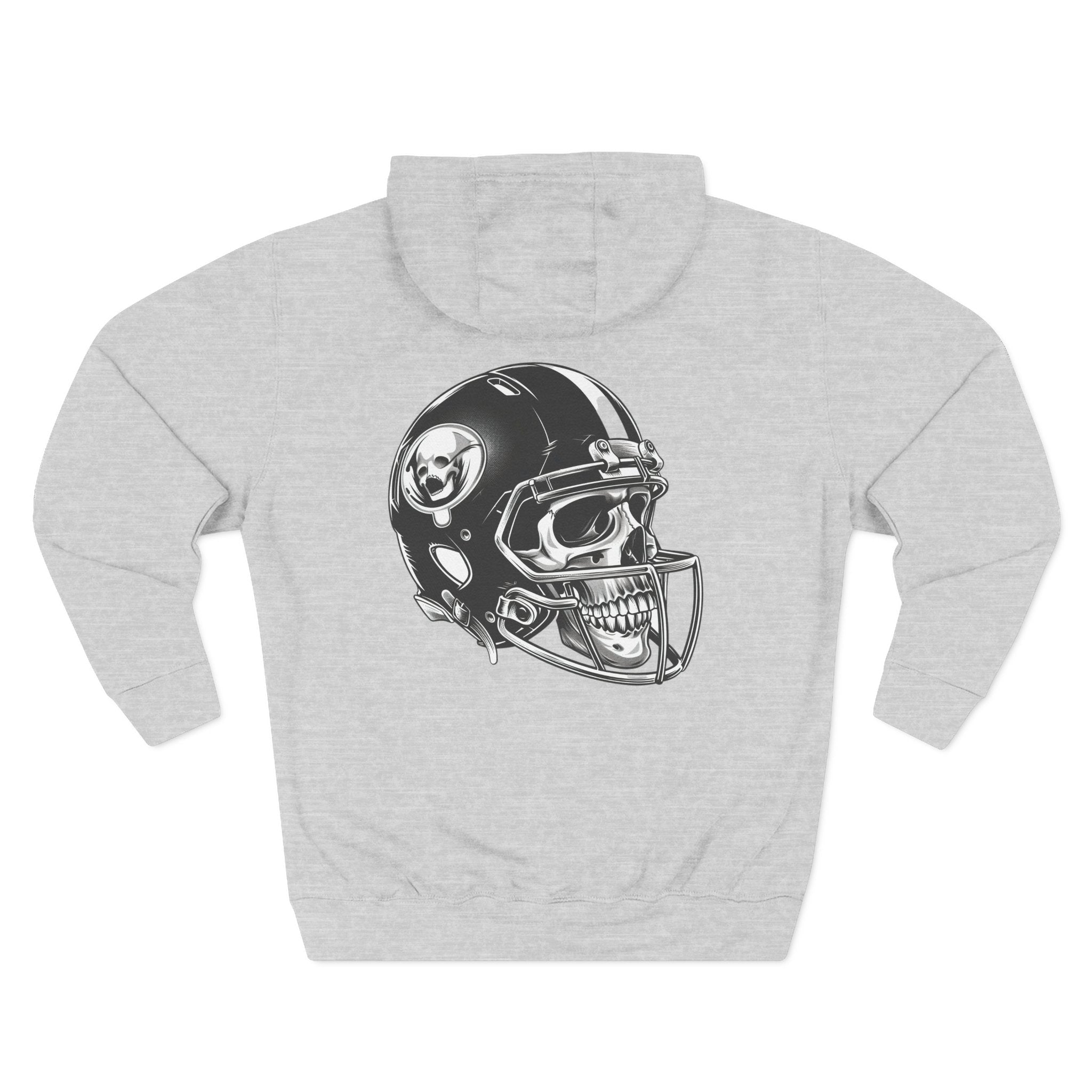Skull Football Helmet Hoodie Men's Athletic Fleece Pullover - Etna Gift