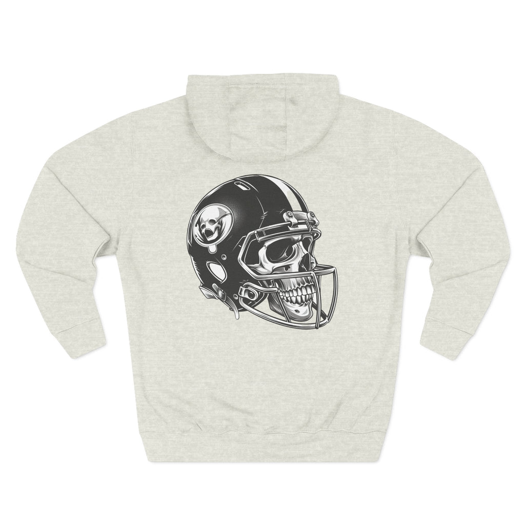 Skull Football Helmet Hoodie Men's Athletic Fleece Pullover - Etna Gift