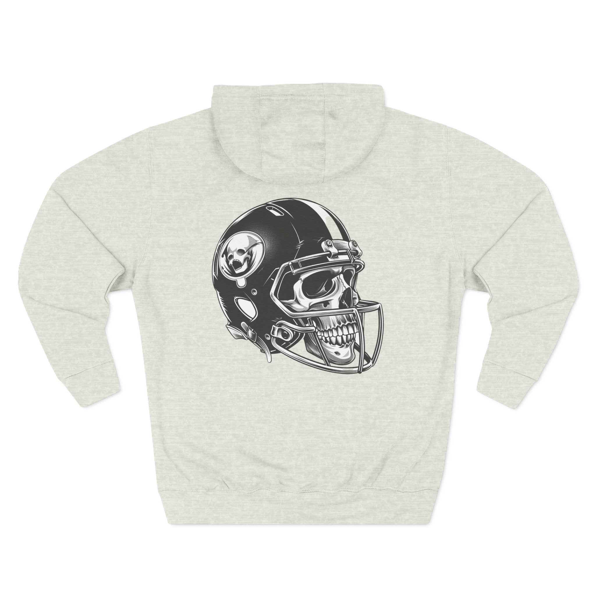 Skull Football Helmet Hoodie Men's Athletic Fleece Pullover - Etna Gift