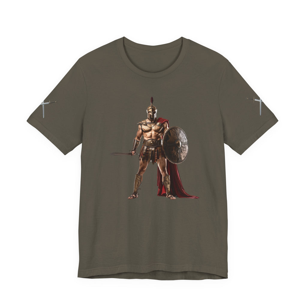 Spartan Warrior Graphic Tee Ancient Soldier T-Shirt - Etna Gift