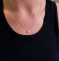 Star necklace 925 sterling silver star necklace opal pink - Etna Gift