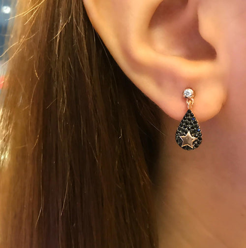 Star-shaped silver earrings, 925 sterling silver - Etna Gift