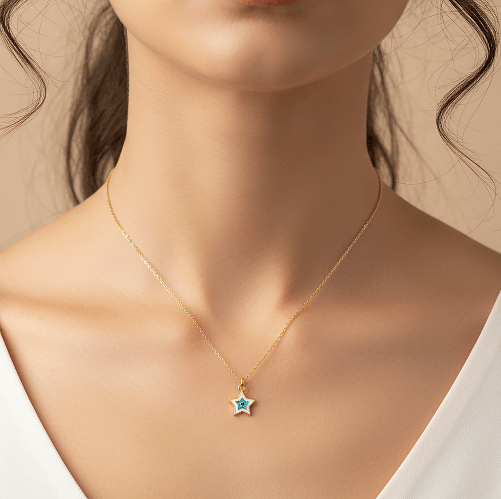 Star silver necklace 925 sterling silver star necklace - Etna Gift