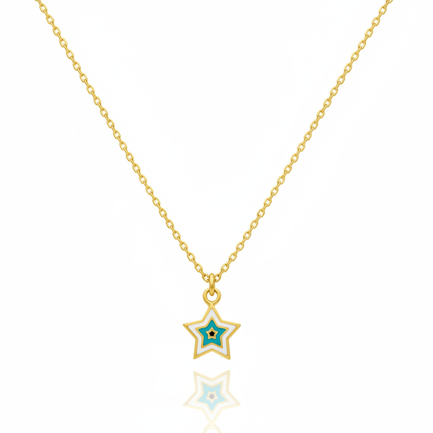Star silver necklace 925 sterling silver star necklace - Etna Gift