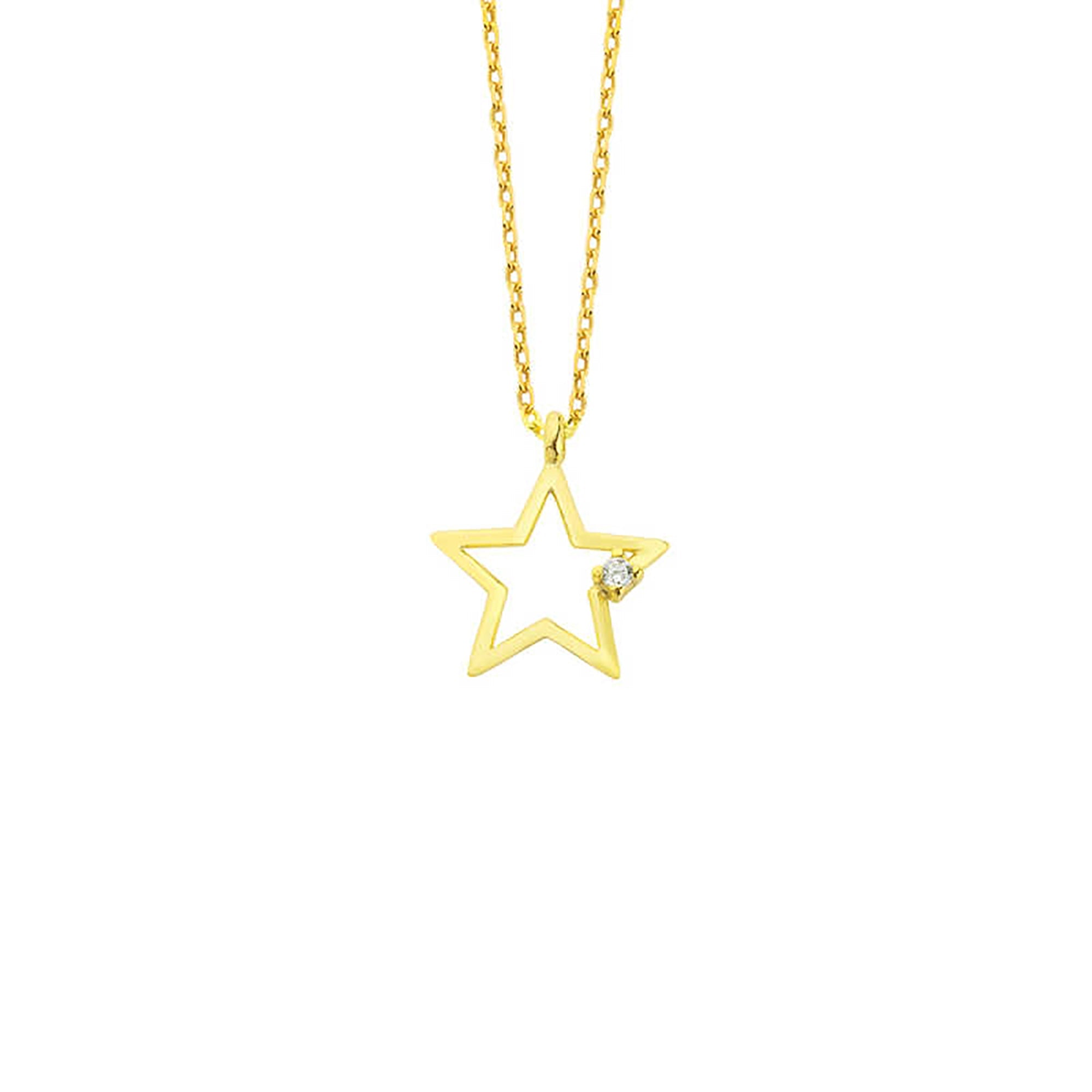 Star silver necklace 925 sterling silver star necklace - Etna Gift
