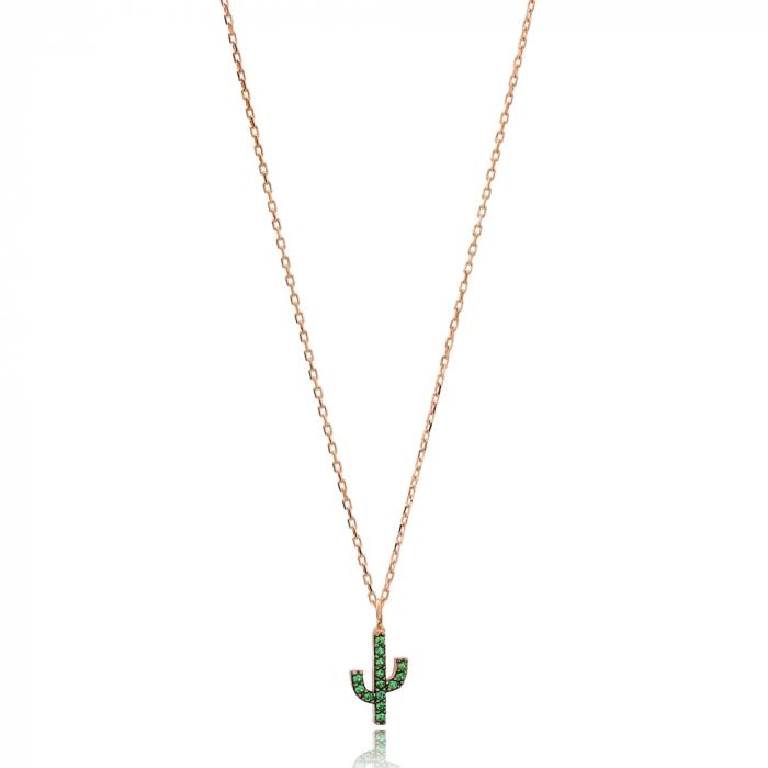 Cactus Necklace 925 Sterling Silver Infinity Necklace