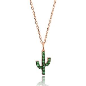Cactus Necklace 925 Sterling Silver Infinity Necklace