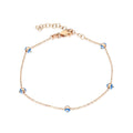 Evil eye charm silver 1-row bracelet 925 sterling silver bracelet