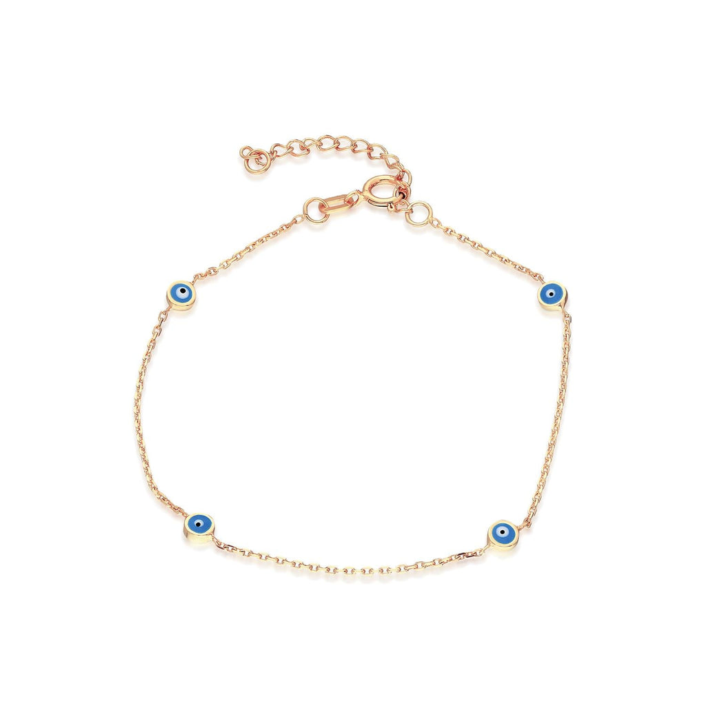 Evil eye charm silver 1-row bracelet 925 sterling silver bracelet