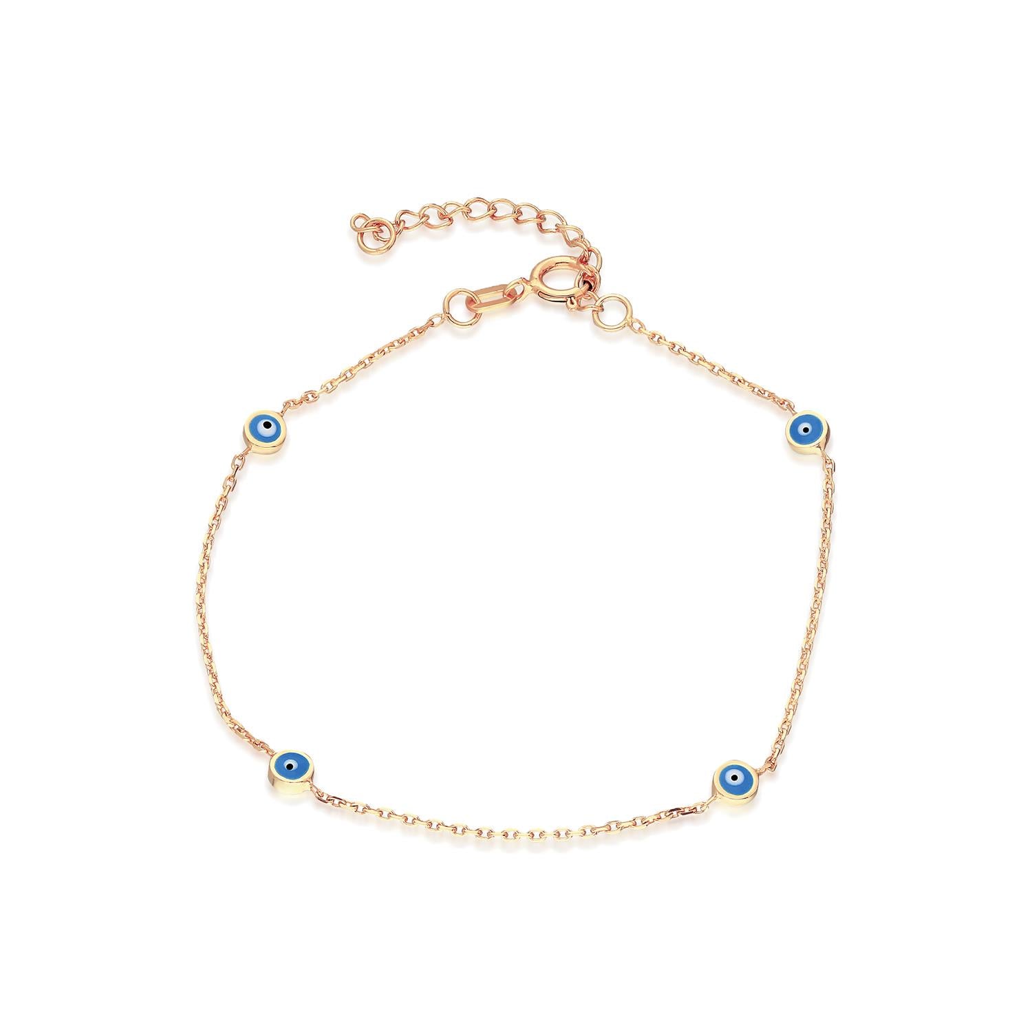Evil eye charm silver 1-row bracelet 925 sterling silver bracelet