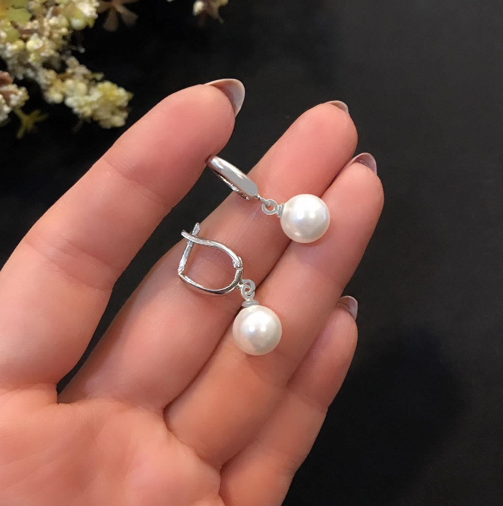 Stela Pearl Top Sterling Silver Earrings - Etna Gift