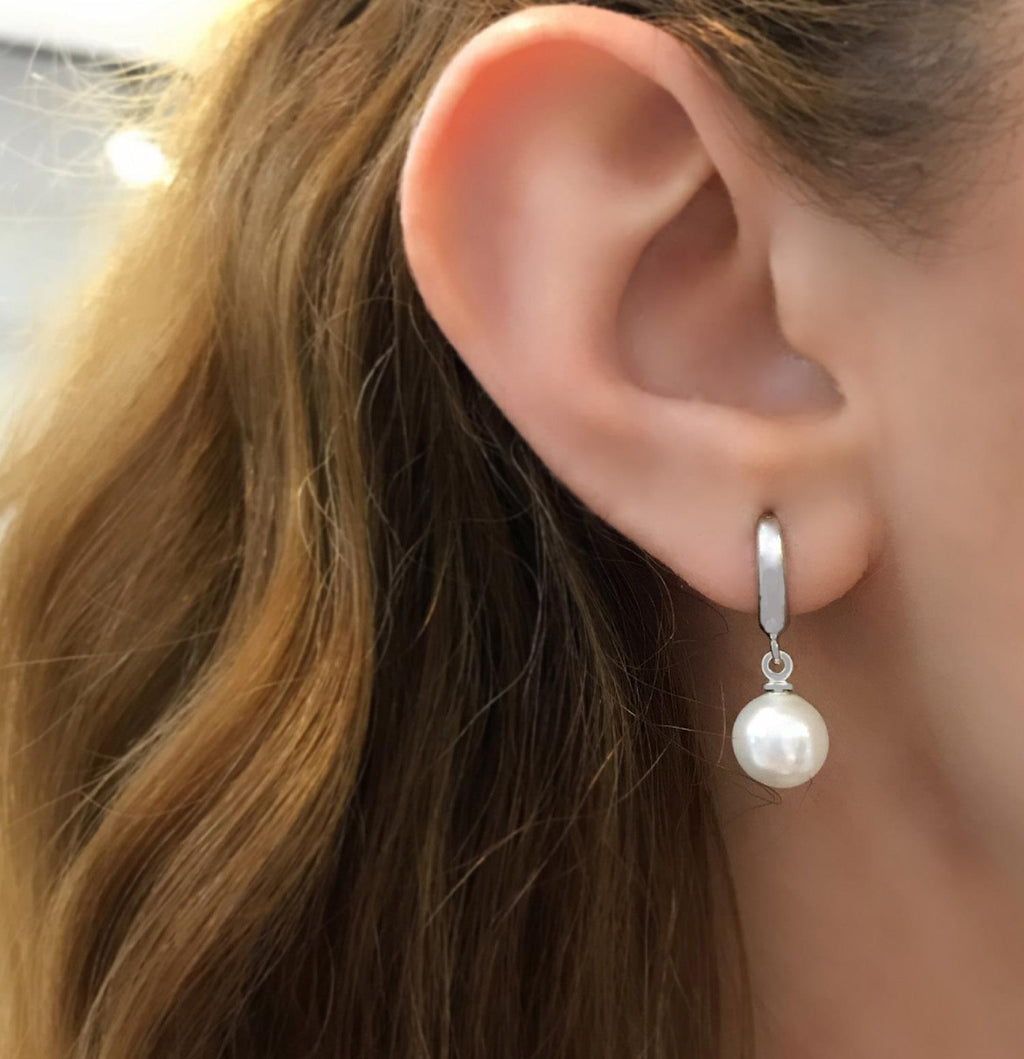 Stela Pearl Top Sterling Silver Earrings - Etna Gift