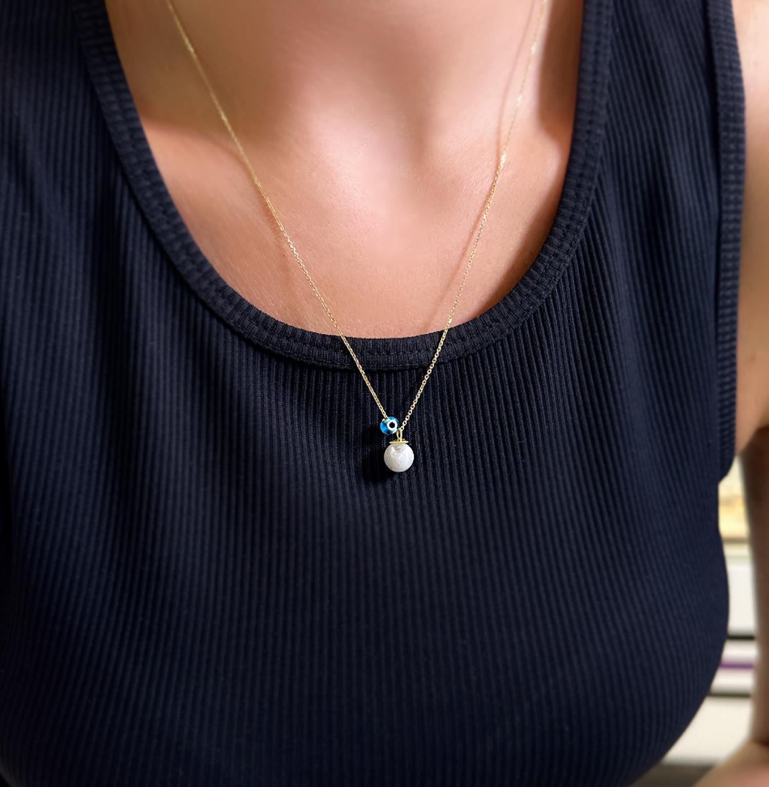Sterling Silver Moonstone Necklace - Genuine 925 Moonstone Pendant - Etna Gift