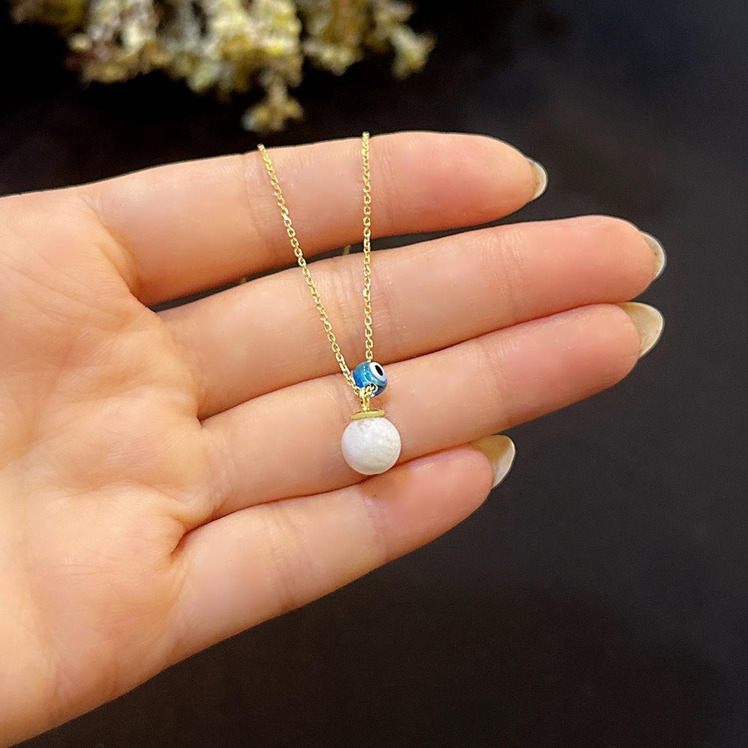 Sterling Silver Moonstone Necklace - Genuine 925 Moonstone Pendant - Etna Gift