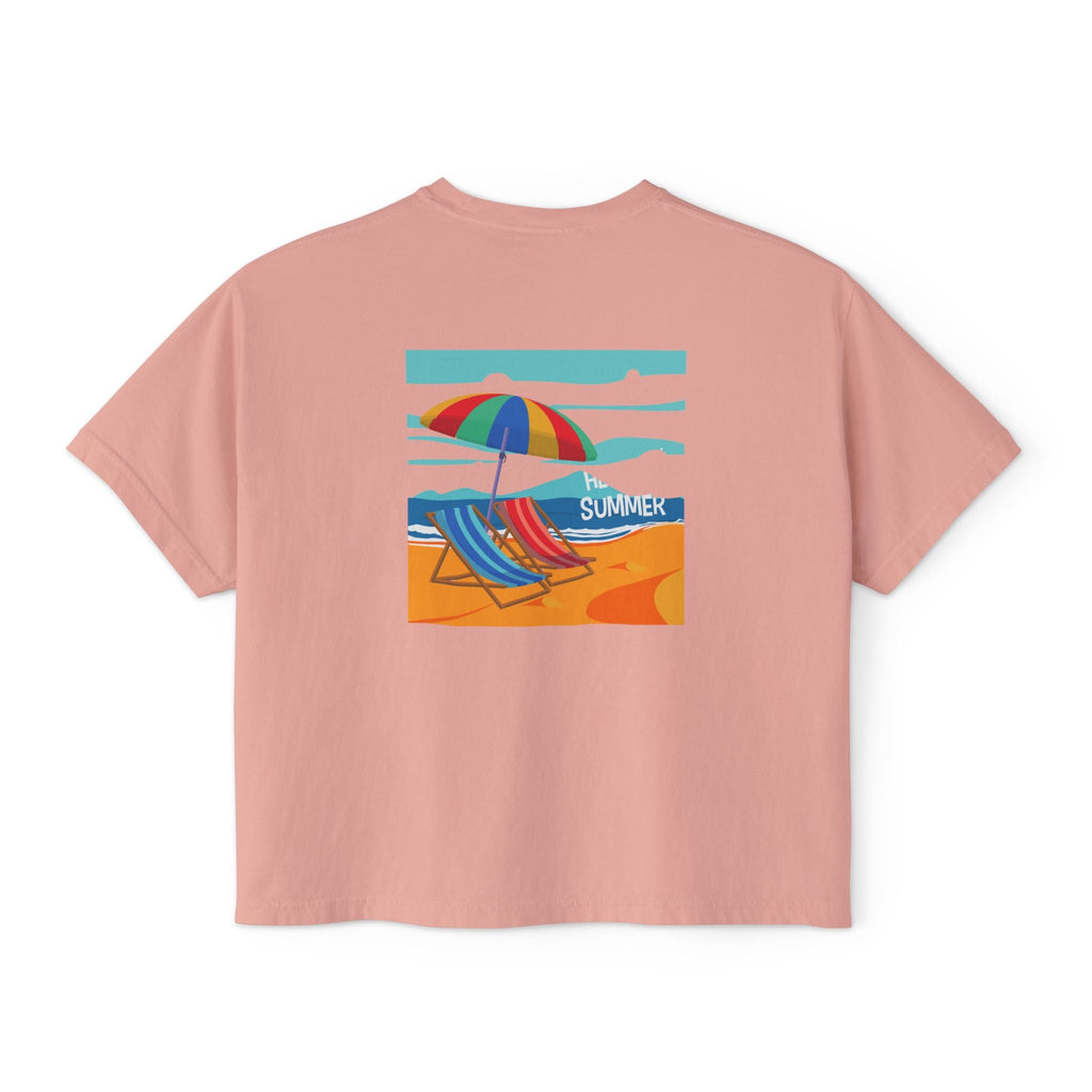 Summer Beach Tee — "Summer" Graphic Women's Boxy T-Shirt - Etna Gift