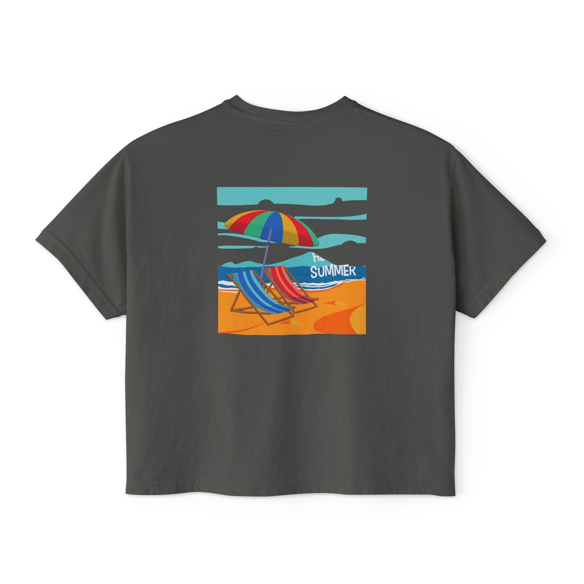 Summer Beach Tee — "Summer" Graphic Women's Boxy T-Shirt - Etna Gift