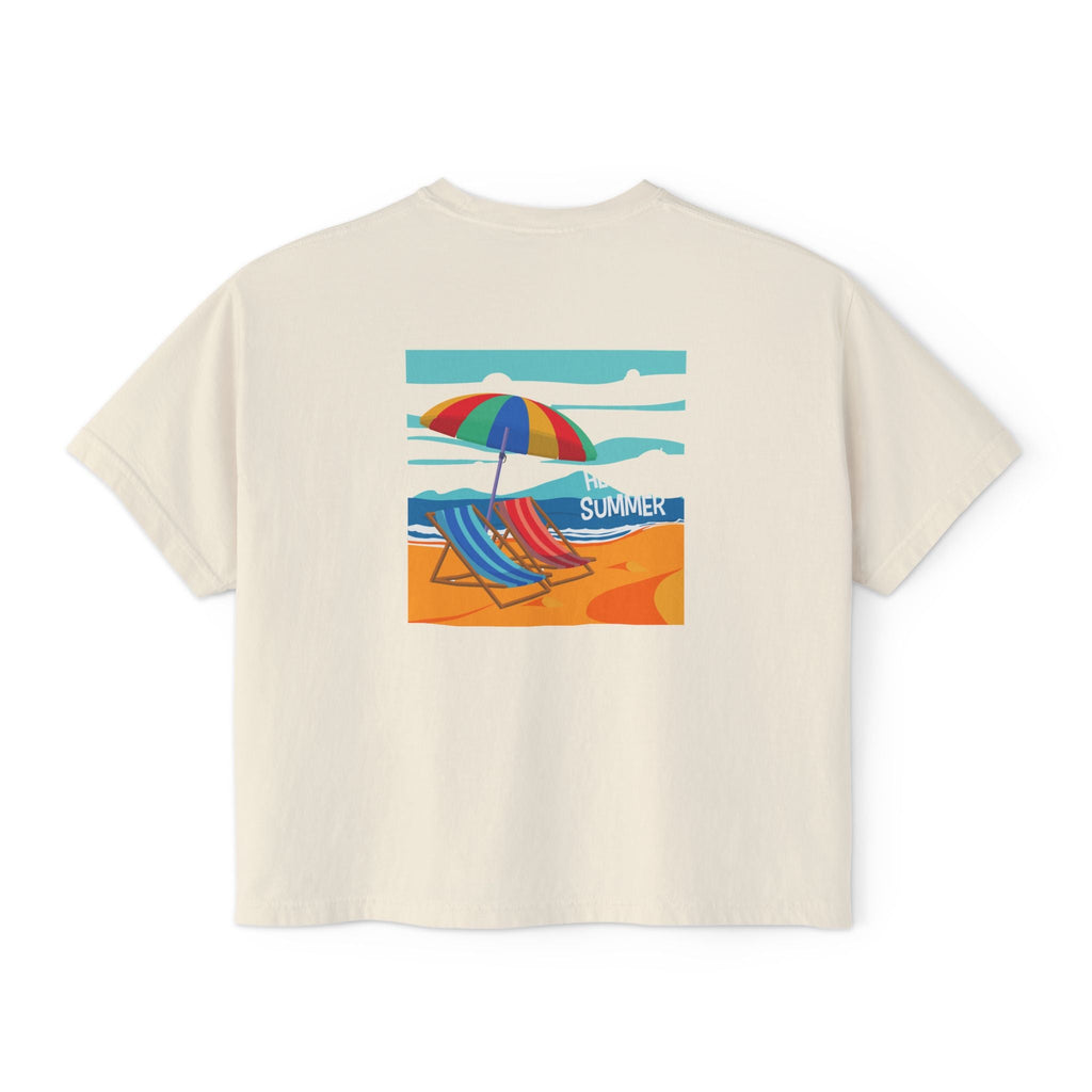 Summer Beach Tee — "Summer" Graphic Women's Boxy T-Shirt - Etna Gift