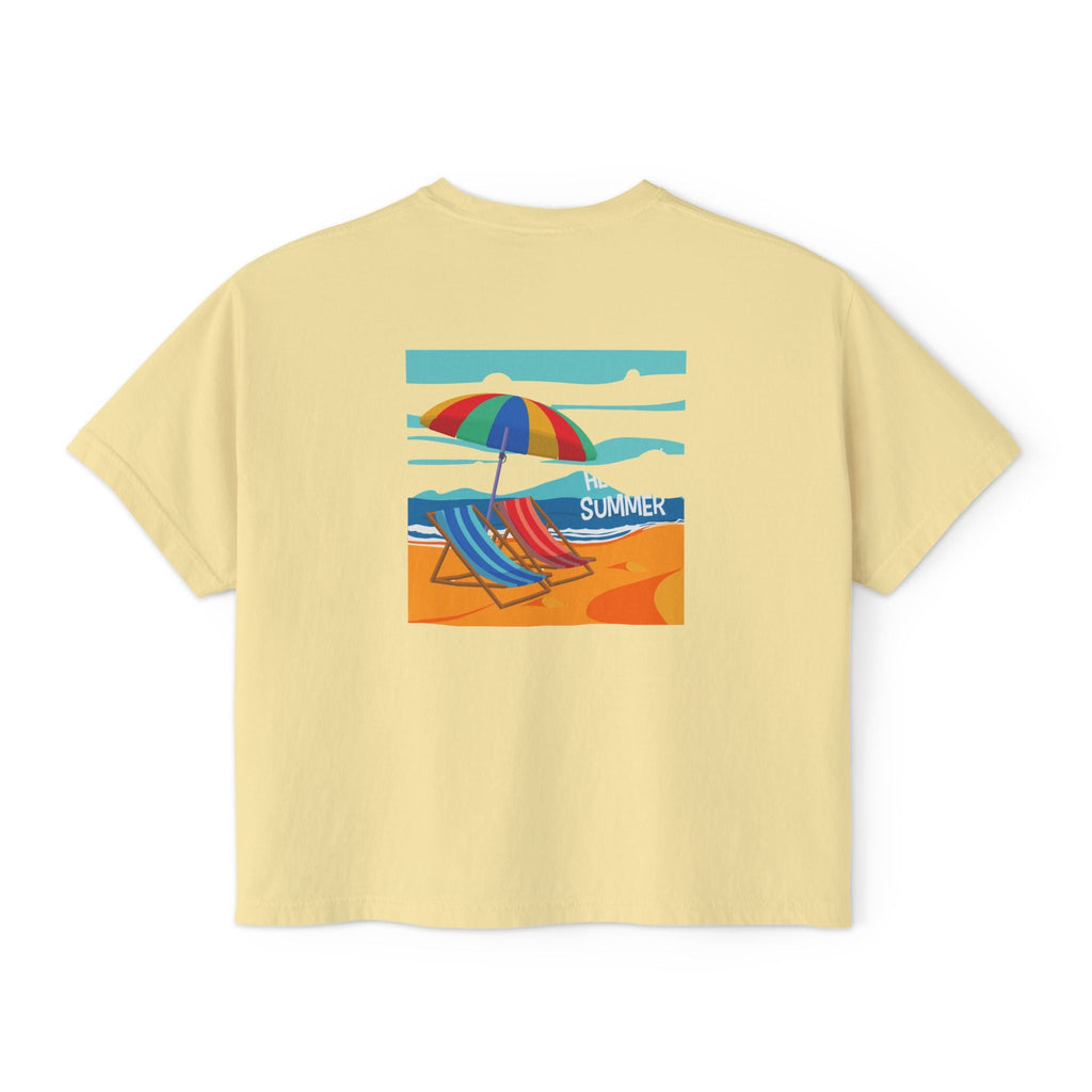 Summer Beach Tee — "Summer" Graphic Women's Boxy T-Shirt - Etna Gift