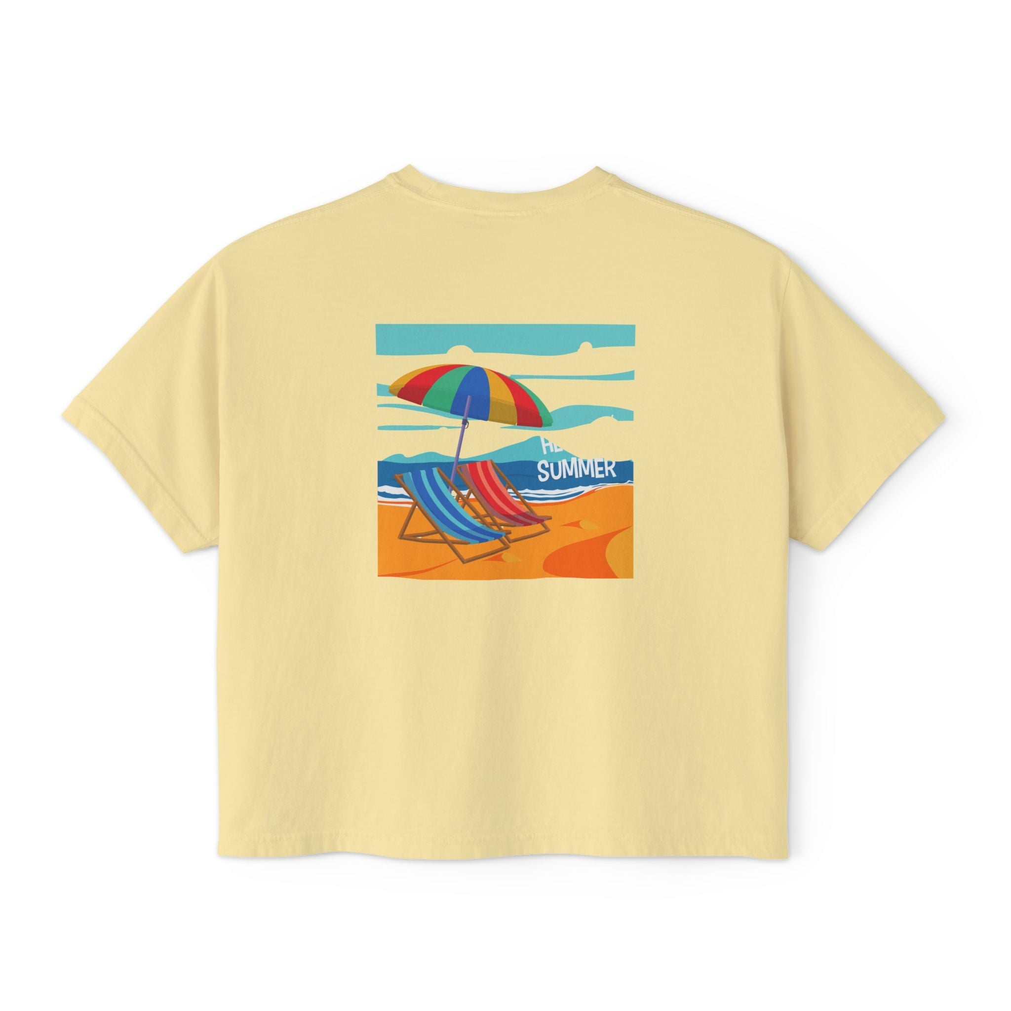 Summer Beach Tee — "Summer" Graphic Women's Boxy T-Shirt - Etna Gift