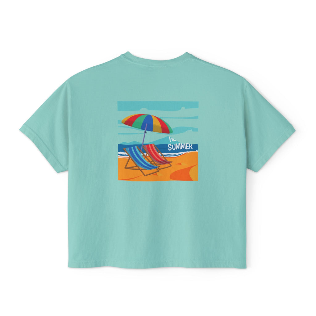 Summer Beach Tee — "Summer" Graphic Women's Boxy T-Shirt - Etna Gift