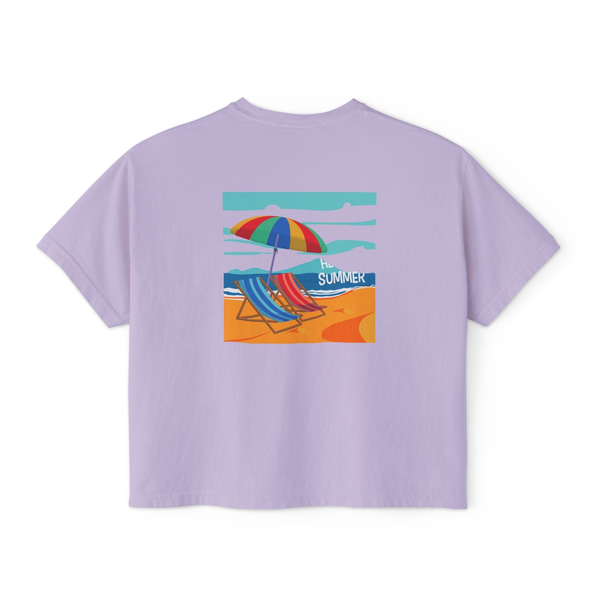 Summer Beach Tee — "Summer" Graphic Women's Boxy T-Shirt - Etna Gift