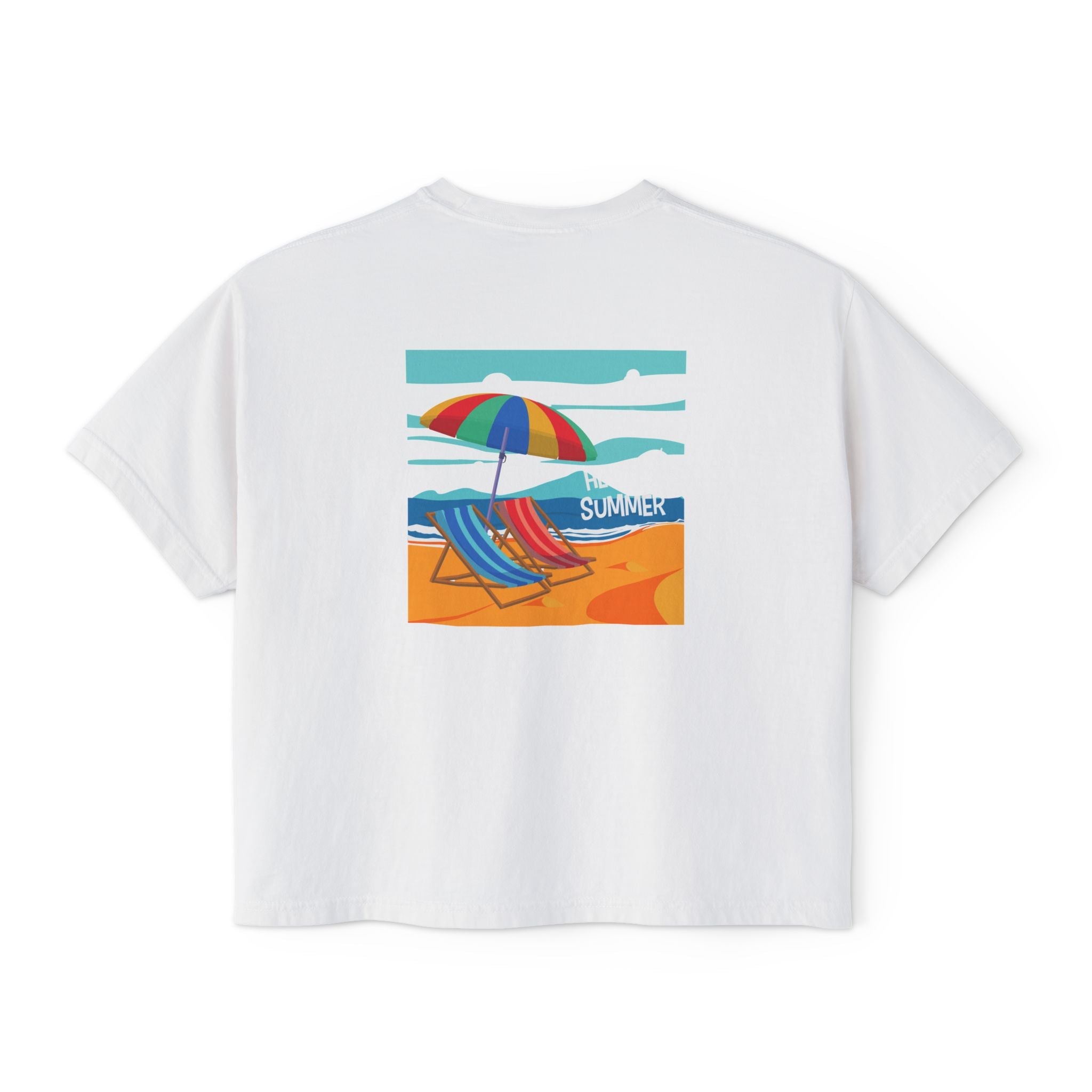 Summer Beach Tee — "Summer" Graphic Women's Boxy T-Shirt - Etna Gift