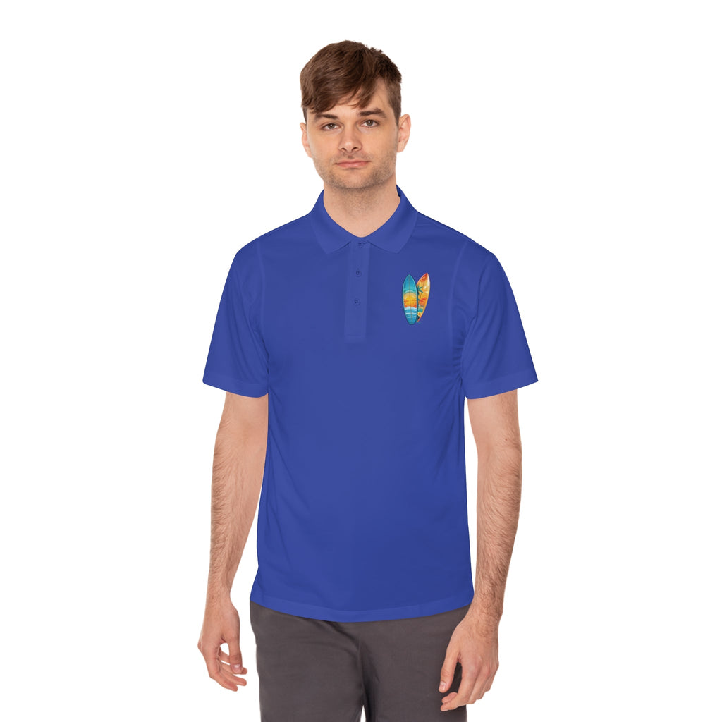 Sunset Beach Polo Shirt — Tropical Palm Surf Graphic - Etna Gift