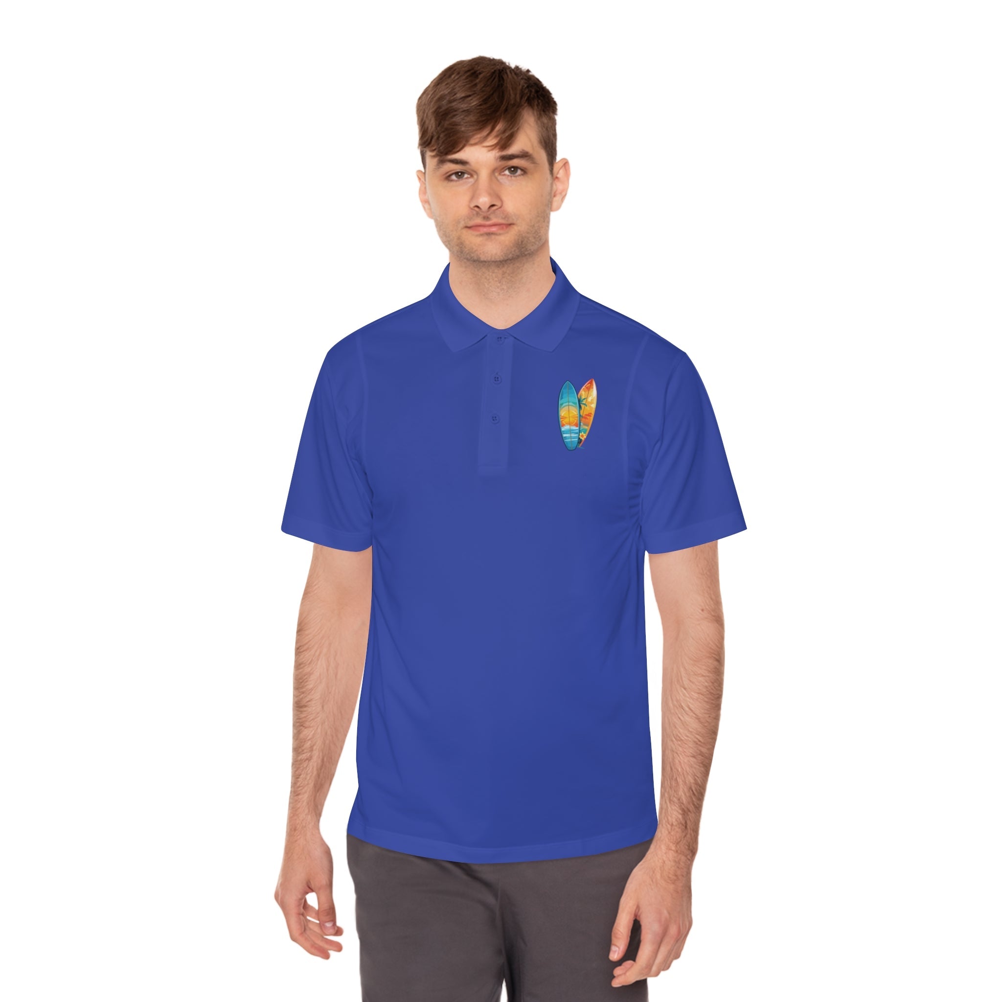 Sunset Beach Polo Shirt — Tropical Palm Surf Graphic - Etna Gift