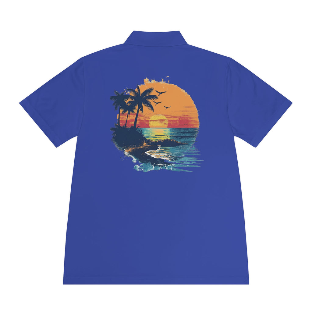 Sunset Beach Polo Shirt — Tropical Palm Surf Graphic - Etna Gift