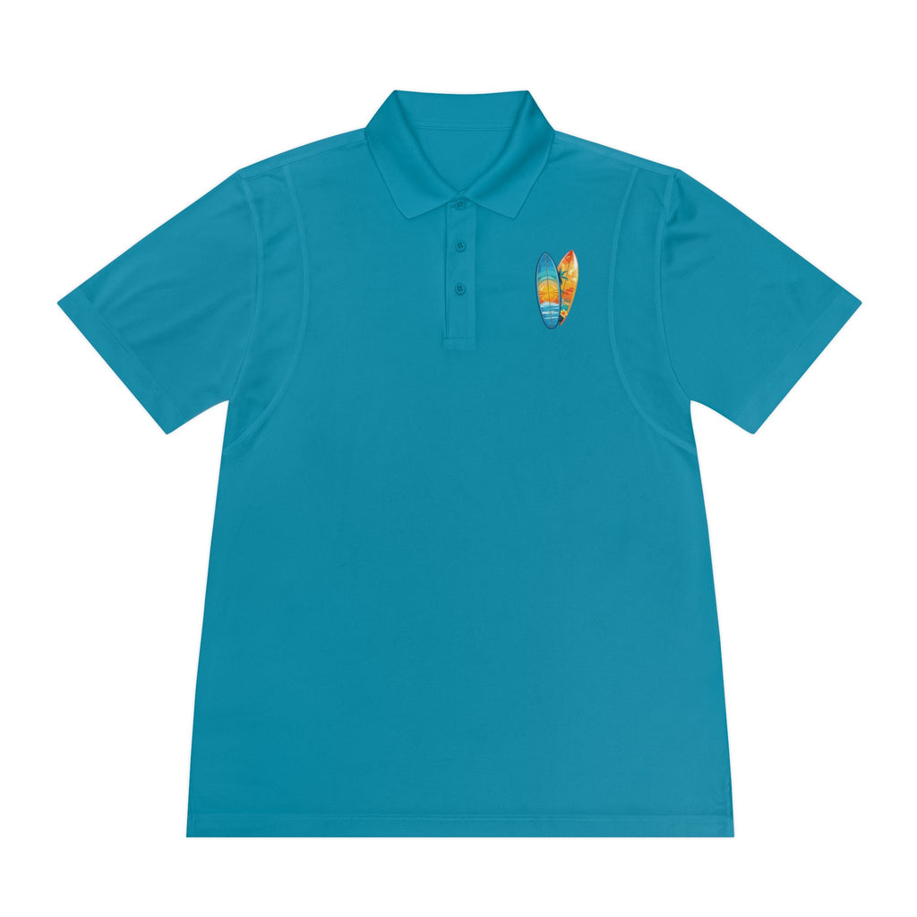 Sunset Beach Polo Shirt — Tropical Palm Surf Graphic - Etna Gift